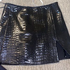 Princess Polly Black Faux Leather Skirt